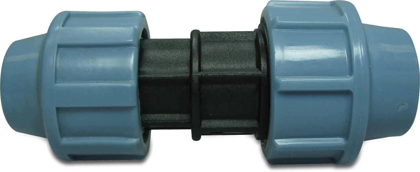 Unidelta Kupplung Reduziert PP Klemm 16bar Schwarz/Blau DVGW/KIWA/WRAS