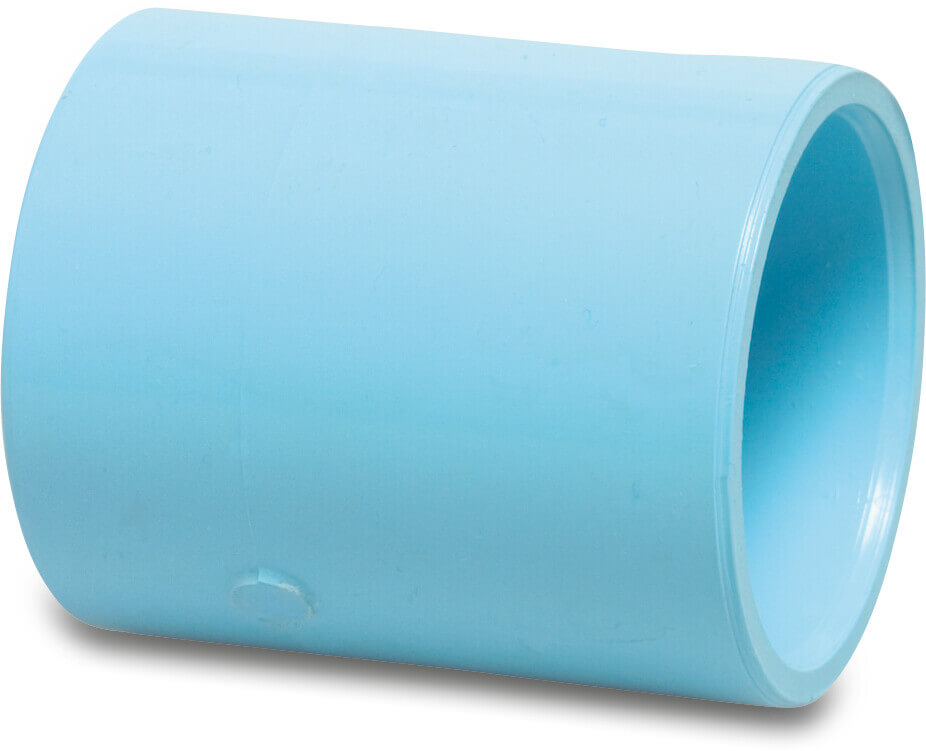 Muffe PVR 16 mm Klebemuffe 12,5bar Blau