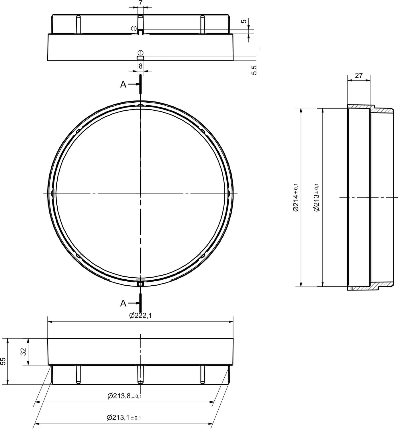 Ausschub ABS Weiß Typ Standard