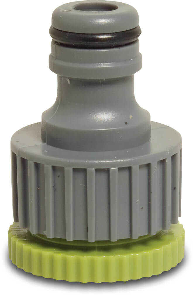 Flotide Kupplung PVC-U 1/2 - 3/4" Innengewinde x Klickstecker Grau/Grün
