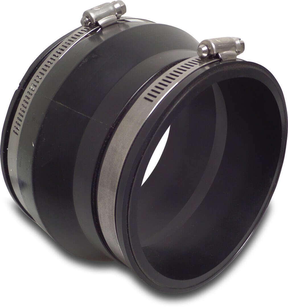 Flexible Reduziermuffe PVC Elastomer Schelle Schwarz