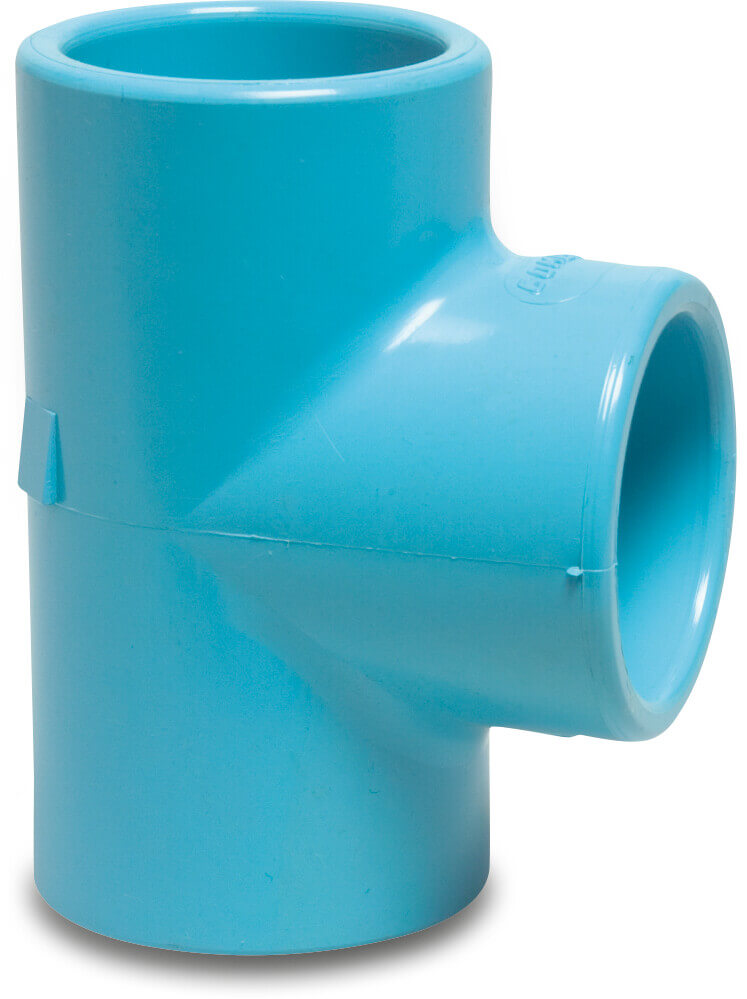 T-Stück 90° PVR Klebemuffe 12,5bar Blau