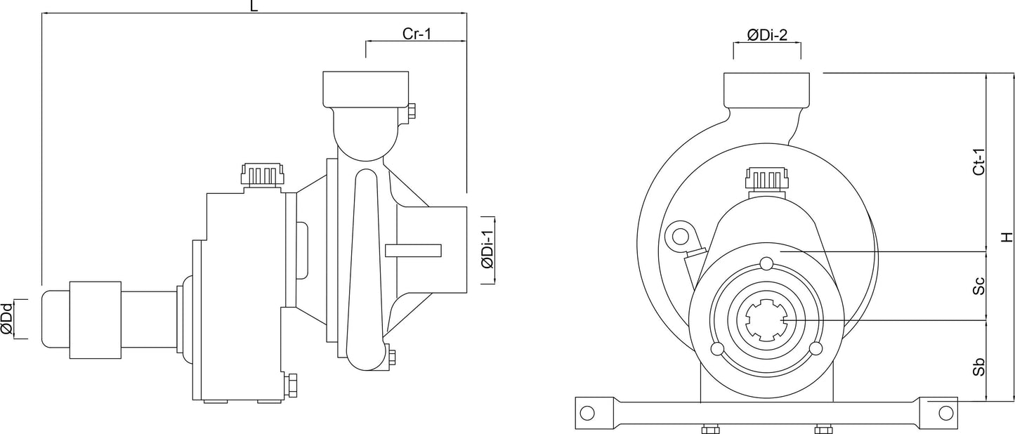 Rovatti T0F-50 Kreiselpumpe Gusseisen DN50 DIN Flansch Schwarz