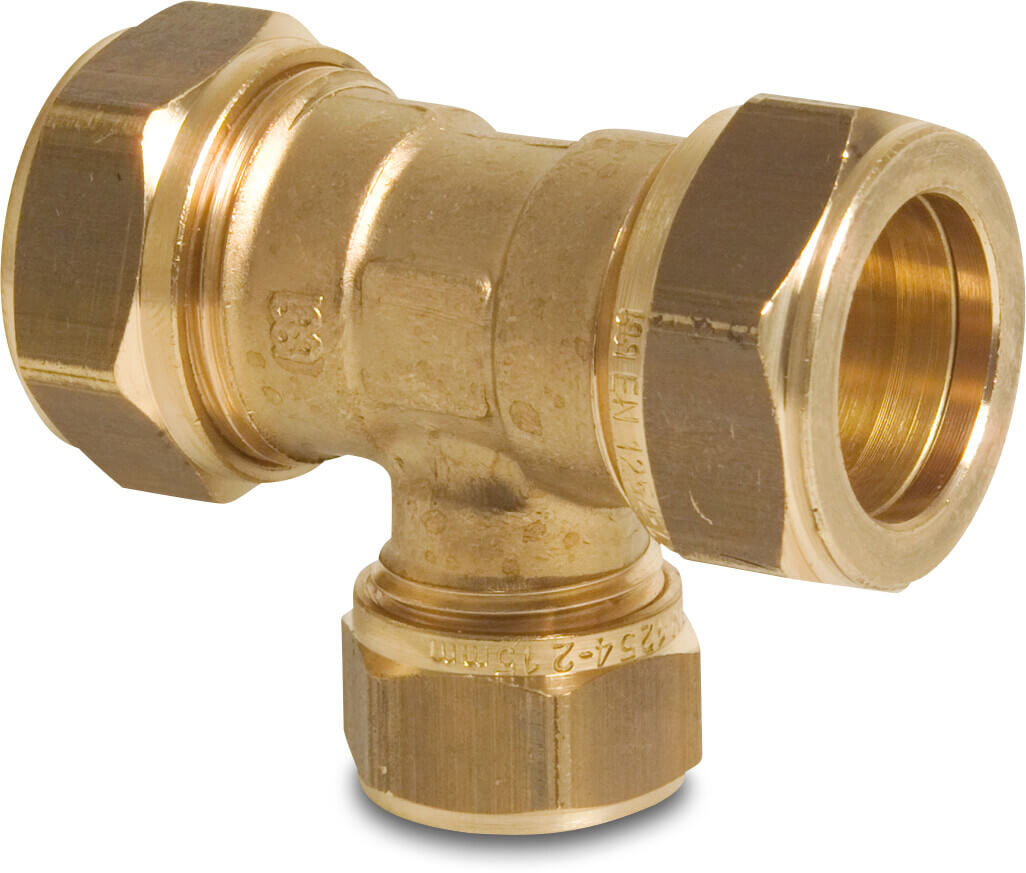 Bonfix Reduzier T-Stück 90° Messing Klemm KIWA/GASTEC
