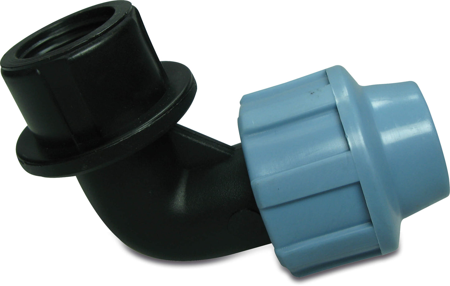 Unidelta Winkel 90° PP Klemm x Innengewinde 16bar Schwarz/Blau DVGW/KIWA/WRAS