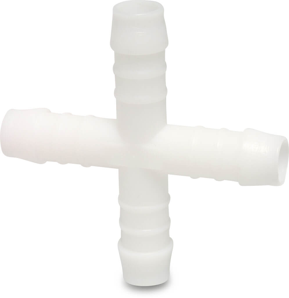 Kreuzstück Nylon Schlauchtülle 10bar Weiß