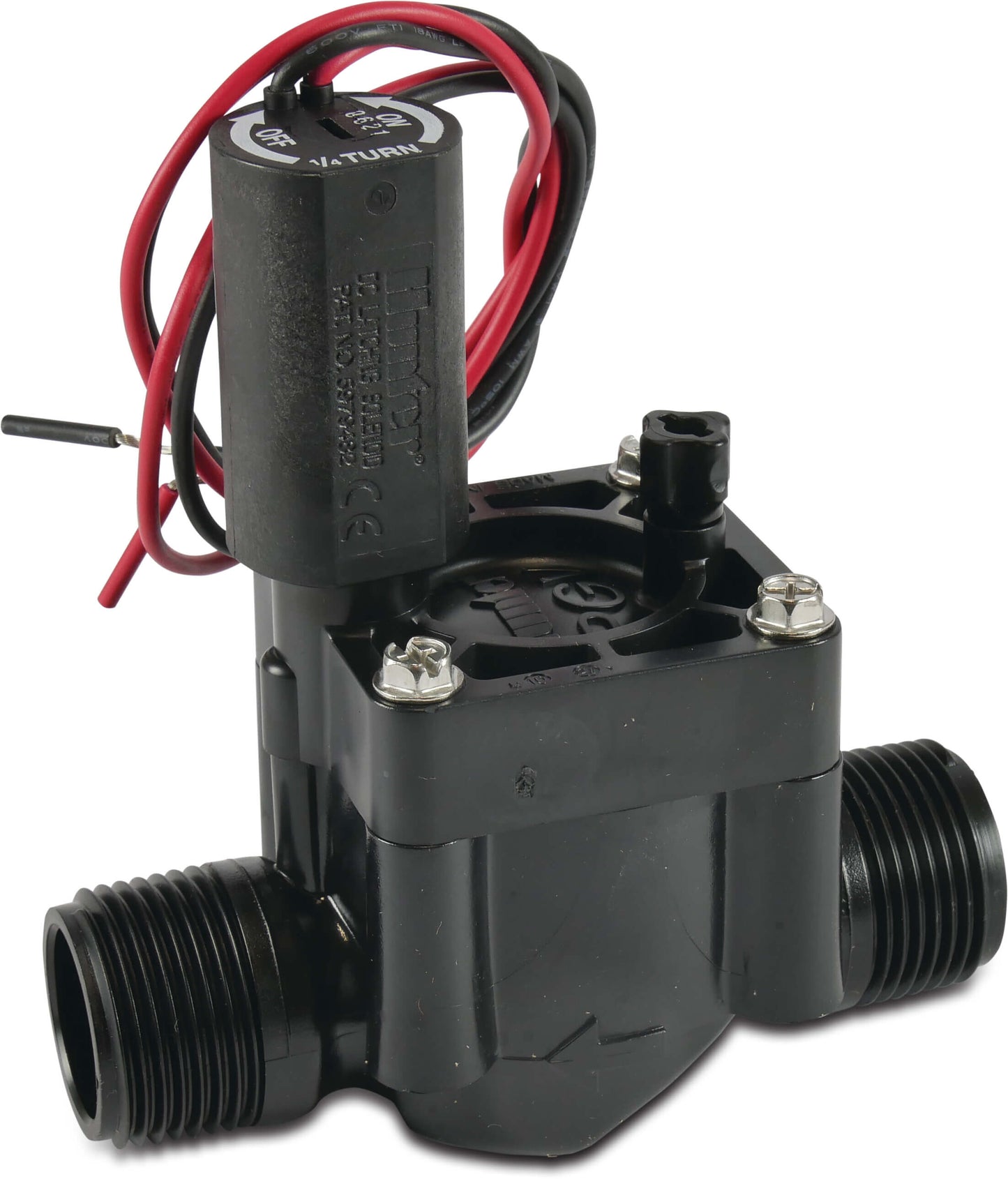 Hunter PGV-100-MM-B-DC Magnetventil glasfaserverstärktes Nylon 1" Außengewinde 10bar 9VDC Schwarz