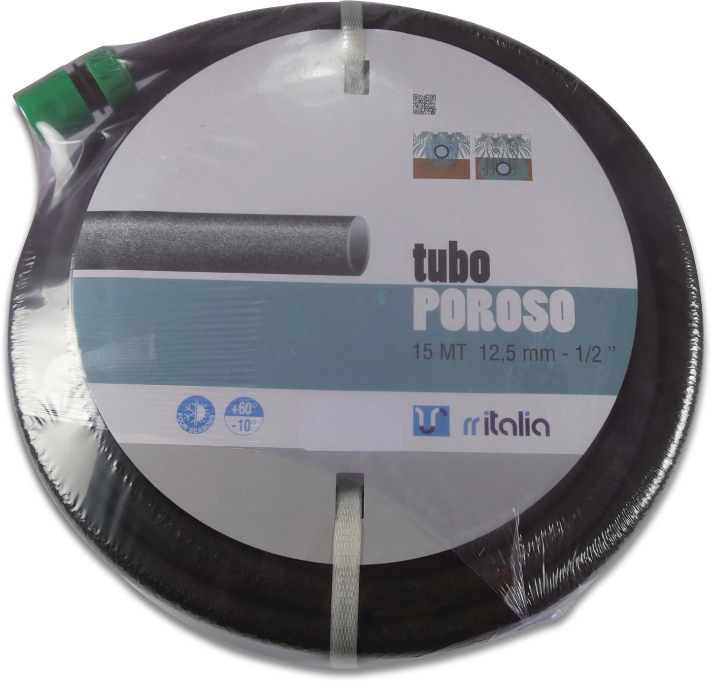 Schwitzschlauch Gummi 12,5 mm 0,3 - 0,8bar 2ltr/h Schwarz 15m