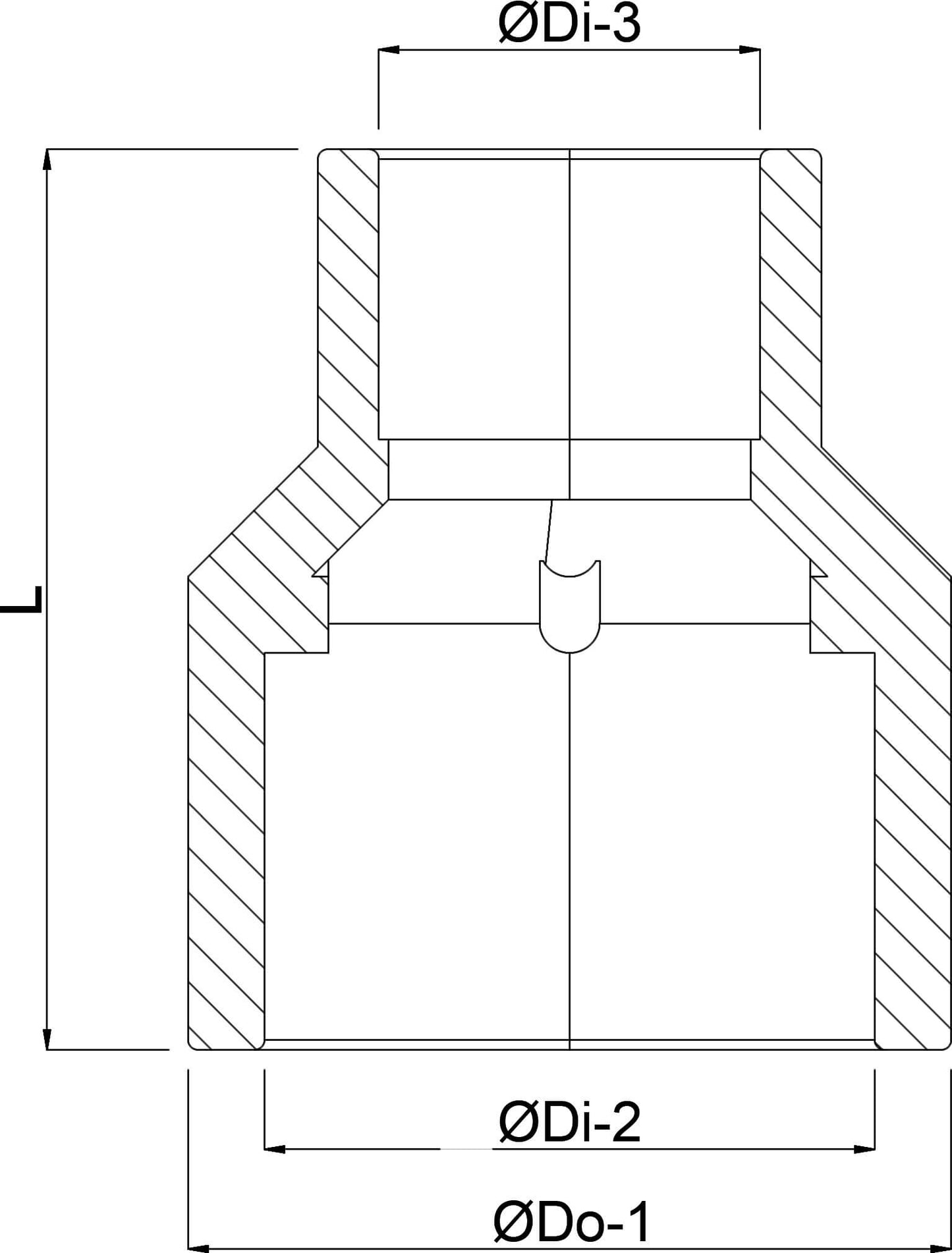 VDL Reduziermuffe PVC-U Klebestutzen x Klebemuffe x Klebemuffe 16bar Grau