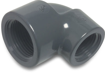 Profec Winkel 90°, reduziert PVC-U 3/4" x 1/2" Innengewinde 10bar Grau (VE: 10 St.)