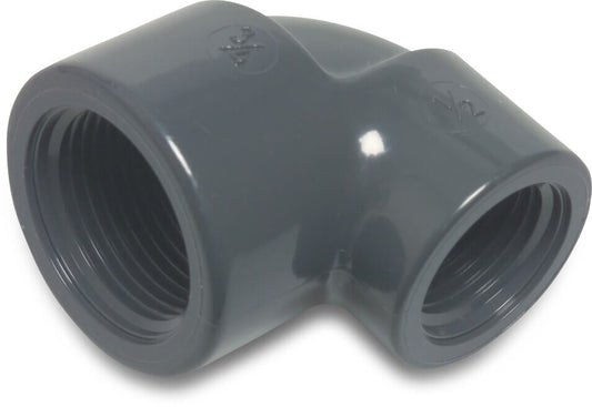 Profec Winkel 90°, reduziert PVC-U 3/4" x 1/2" Innengewinde 10bar Grau (VE: 10 St.)