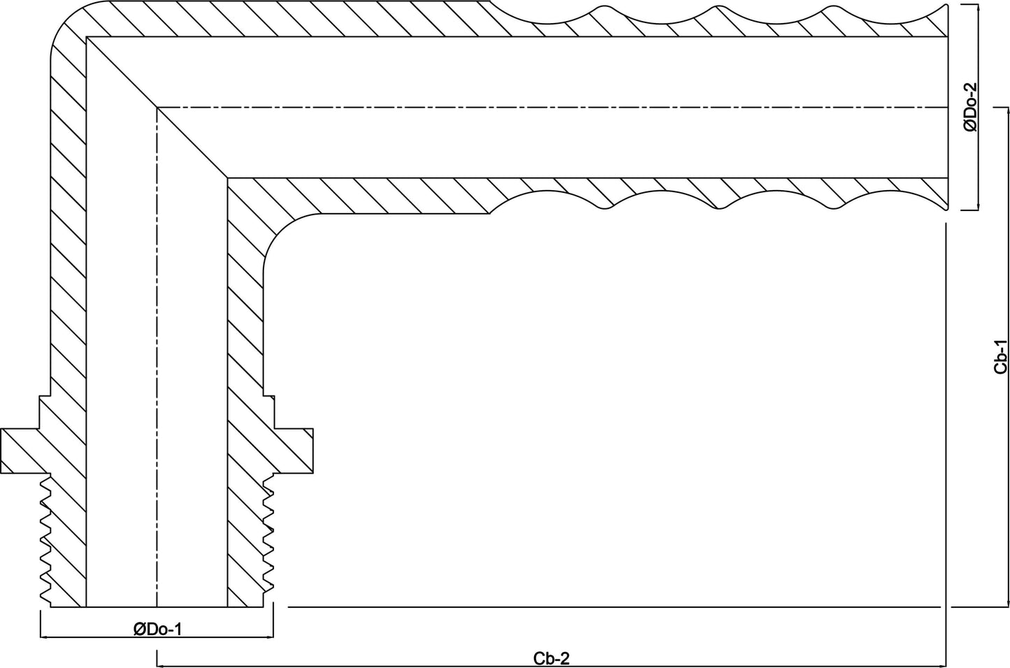Winkel 90° PP Außengewinde x Schlauchtülle 6bar Grau