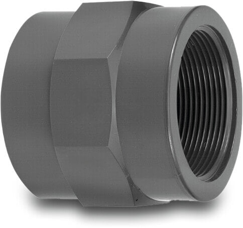 VDL Gewindemuffe PVC-U Klebemuffe x Innengewinde 16bar Grau