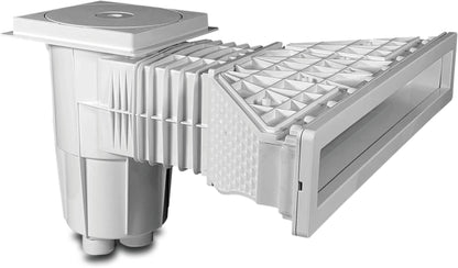 Flotide High Waterline Betonbecken Skimmer ABS 1 1/2" x M6 Innengewinde Weiß rechteckig