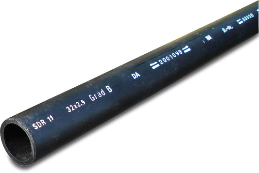 Druckrohr PE100 315 mm x 18,7 mm Glatt SDR17 10bar Schwarz 12m KOMO
