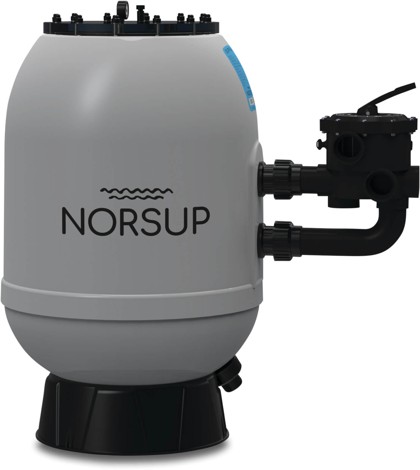 Norsup SupraV3 500 SM Sandfilter Polyester glasfaserverstärkt 50 mm Klebemuffe 2,5bar Grau
