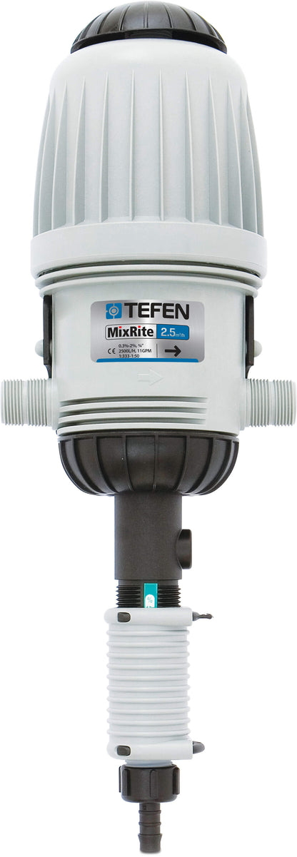Tefen MixRite 2.5 On/Off Dosierpumpe 3/4" x 10 mm x 3/4" Außengewinde x Schlauchtülle x Außengewinde 0.3% - 2%
