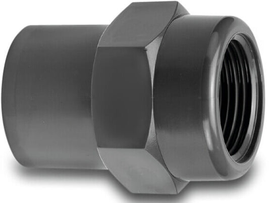 VDL Gewindemuffe PVC-U Klebemuffe/Klebestutzen x Innengewinde 10bar Grau