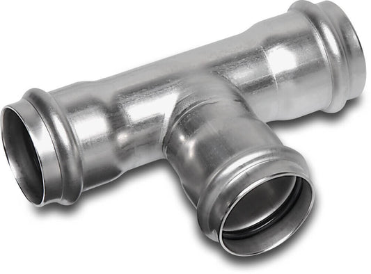 Bonfix Reduzier T-Stück 90° Edelstahl 316L Pressmuffe KIWA