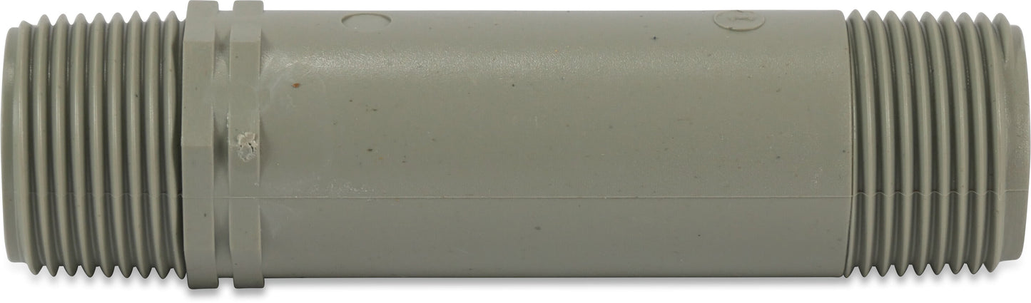 Rohrnippel PVC Außengewinde 10bar Grau 100 mm