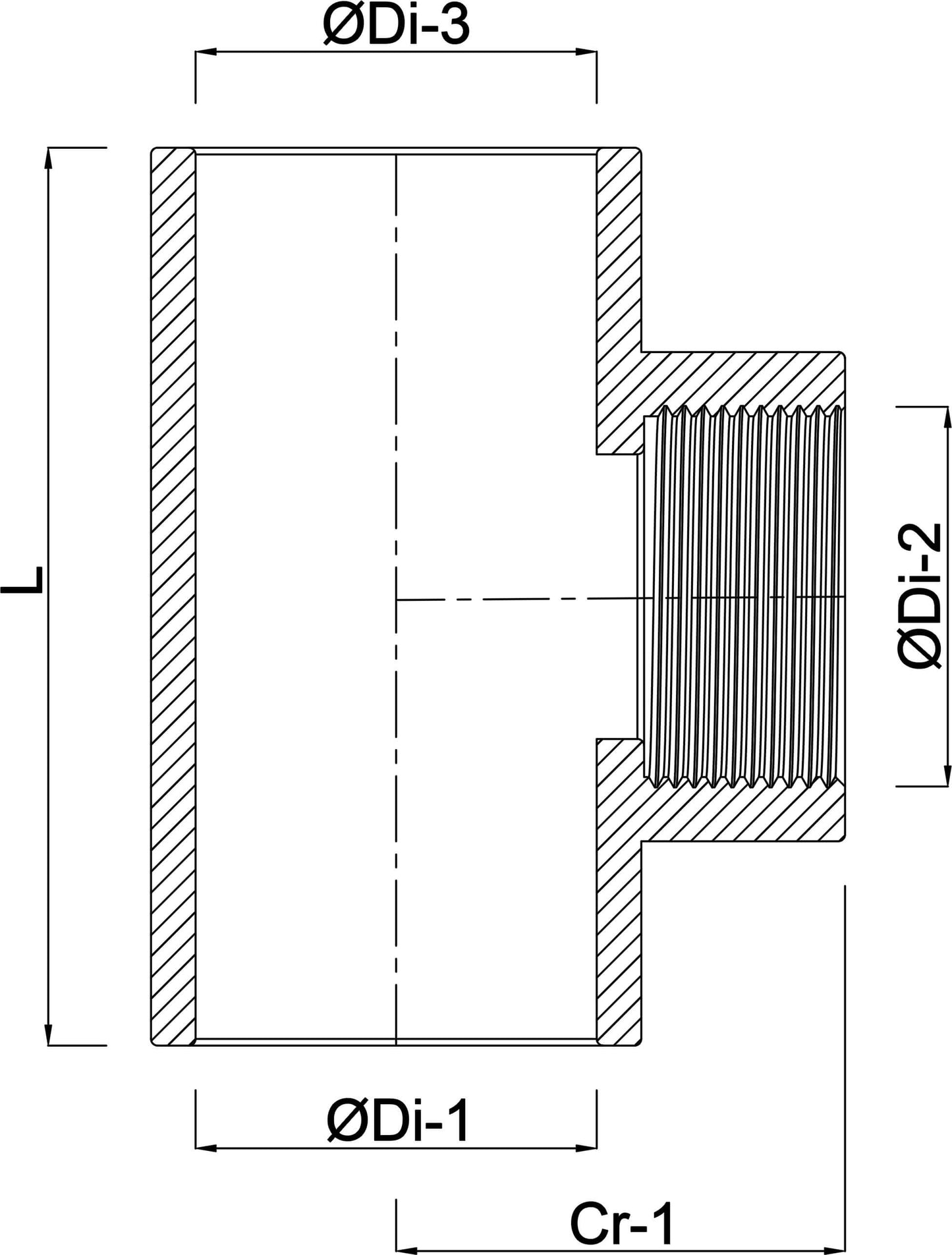 VDL T-Stück 90° PVC-U Klebemuffe x Innengewinde x Klebemuffe 10bar Grau