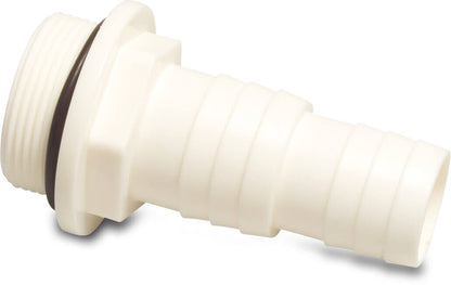 Schlauchtülle ABS 1 1/2" x 32-38 mm Außengewinde x Schlauchtülle 10bar Weiß