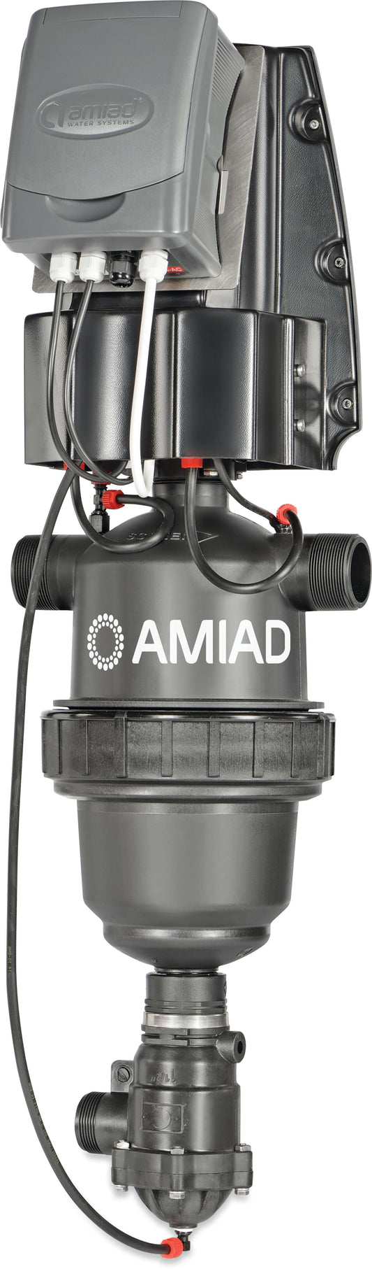 Amiad Automatischer Siebfilter Nylon Außengewinde 8bar 130micron 0,13 mm Edelstahl 316 24VAC Schwarz Typ