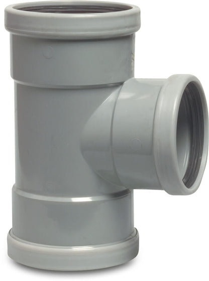 T-Stück 87° PVC-U SN4 Steckmuffe Grau KOMO/BENOR