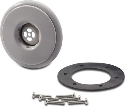 Ocean Einlassarmatur ABS 1 1/2" Außengewinde Grau Edelstahleinsätze A4 Typ M5 mit Edelstahl M5 Gewinde