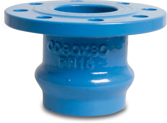 Profec Flanschmuffenstück Sphäroguss (GGG40) Epoxybeschichtung 160 mm x DN150 Steckmuffe x DIN Flansch 10bar DN150 Blau PN10/16 Typ E-KS