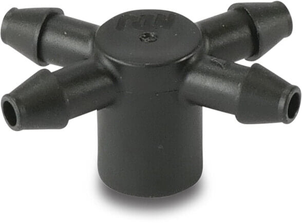 NaanDan 4 Ausgänge Kreuzstück Kunststoff 4 mm Tülle x Taper F x Tülle Schwarz Typ Click Tif (VE: 10 St.)