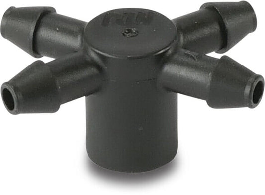 NaanDan 4 Ausgänge Kreuzstück Kunststoff 4 mm Tülle x Taper F x Tülle Schwarz Typ Click Tif (VE: 10 St.)