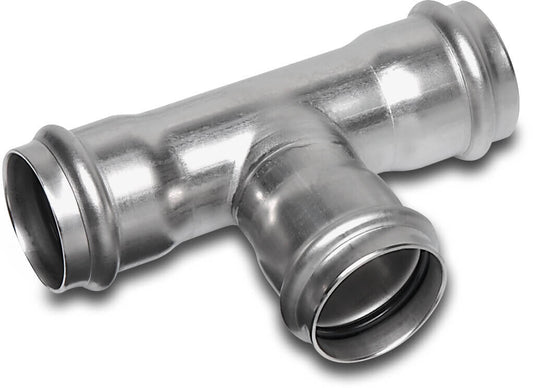Bonfix T-Stück 90° Edelstahl 316L Pressmuffe KIWA