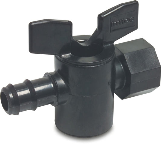 Absperrhahn PP 16 mm x 1/2" Tülle x Innengewinde 6bar Schwarz
