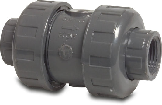 Profec Rückschlagventil PVC-U 2" Innengewinde 16bar DN50 Grau Typ 5000 Federbelastet