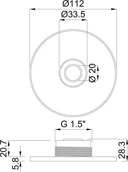Ocean Abdeckung für Einlaufdüse Edelstahl 316 1 1/2" Außengewinde Edelstahl Typ Standard Round