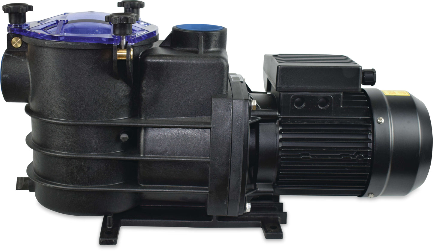 PSH ND.2 19T Schwimmbadpumpe Polypropylen 2" Innengewinde 1,9A Schwarz