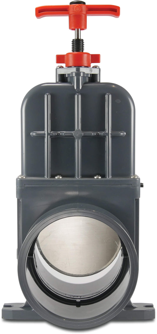 VDL Zugschieber PVC-U 160 mm Klebemuffe 0,5bar DN150 Grau