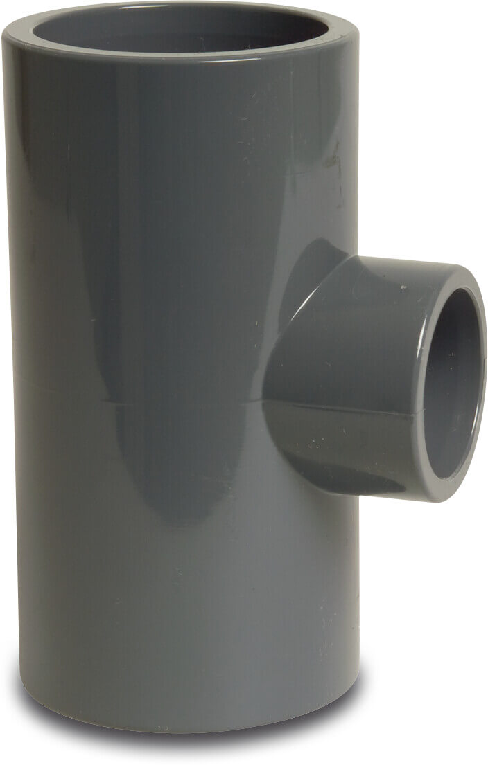 Profec Reduzier T-Stück 90° PVC-U Klebemuffe 16bar Grau