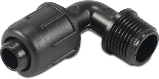 Winkel 90° PP lock x Außengewinde 4bar Schwarz