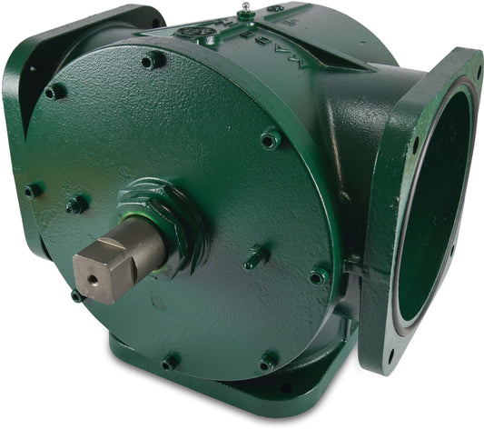 MZ 3-Wege-Kugelhahn Gusseisen 8" DIN Flansch 4bar ohne Griff Typ 0020