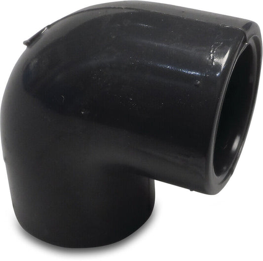 Winkel 90° PVC-U Klebemuffe 16bar Grau KIWA