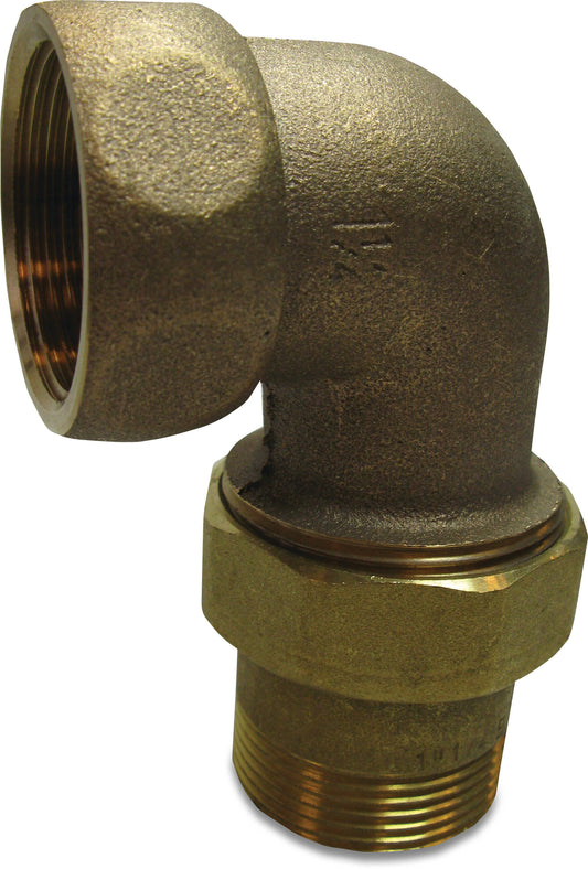 Nr. 98 Winkelverschraubung 90° Rotguss 1 1/4" Innengewinde x Außengewinde 25bar Typ Konisch (VE: 10 St.)