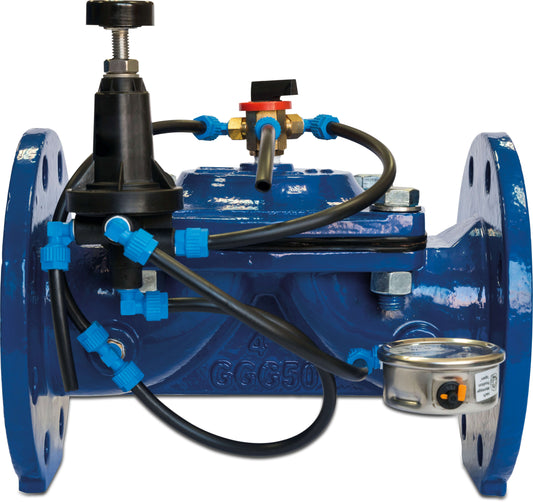 Azud Druckreduzierendes Hydraulikventil Gußeisen GG 25 Epoxybeschichtung 2" Innengewinde 16bar DN50 Blau Typ FT-P.P