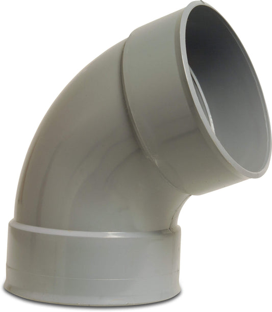 Bogen 67° PVC-U 160 mm Klebemuffe Grau