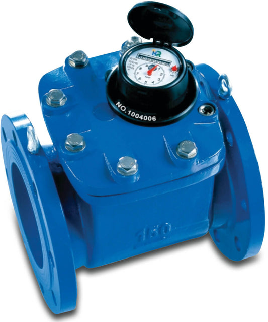 Azud Wasserzähler Trockenläufer Messing DN80 DIN Flansch 16bar Blau MID Typ Woltman