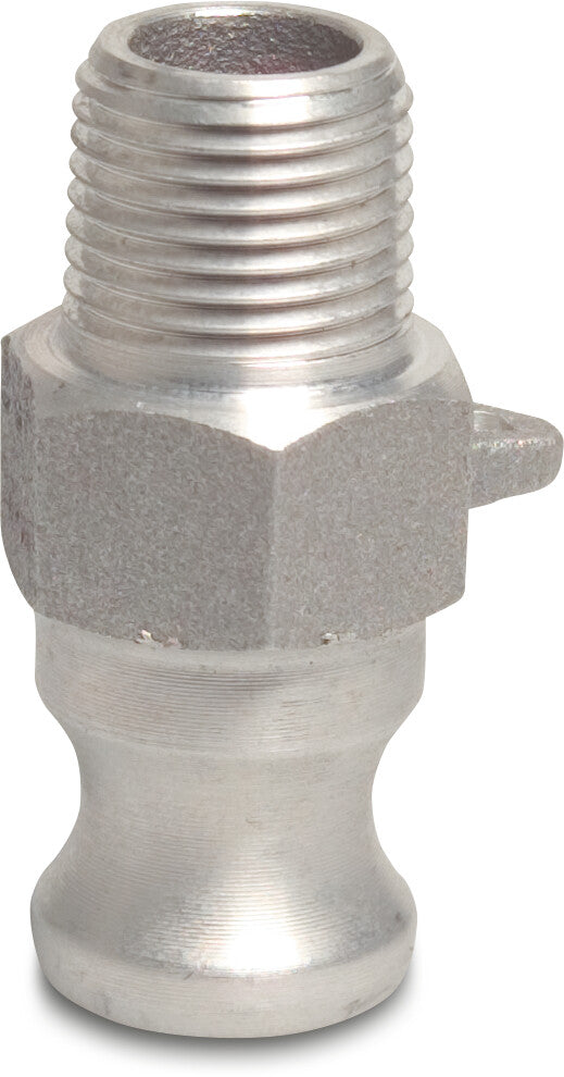 Übergangsadapter Aluminium 1" V-Teil Kamlock x Außengewinde 16bar Typ Kamlock F