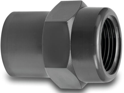 VDL Gewindemuffe PVC-U 20 mm x 1/2" Stutzen x Innengewinde 10bar Grau