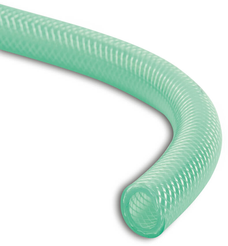 Schlauch mit Textileinlage PVC 8 mm x 14 mm 8bar Grün transparent 25m Typ Fuel