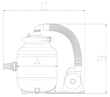Filtersatz HDPE 32-38 mm Schlauchtülle 2bar 230VAC Grau 12,5ltr Typ EZ clean Aqualoon